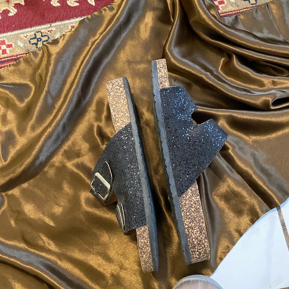 Glittery black sandals by H&K size 10 - Picture 5 of 9